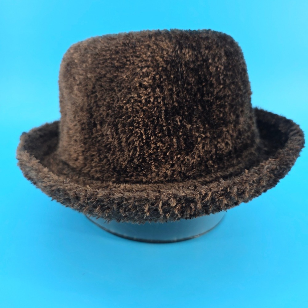 Jaclyn Smith Womens Chenille Hat Brown Fuzzy Bucket Hat OSFM New With Tags